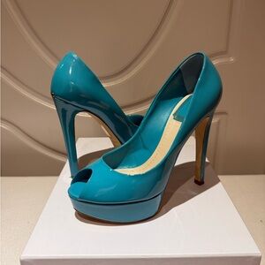 Dior Women's Teal Peep Toe Heels